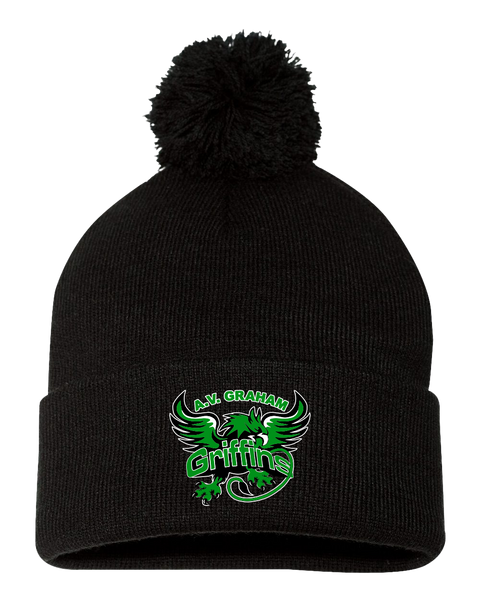Griffins Pom-Pom Cuffed Beanie with Embroidered Logo