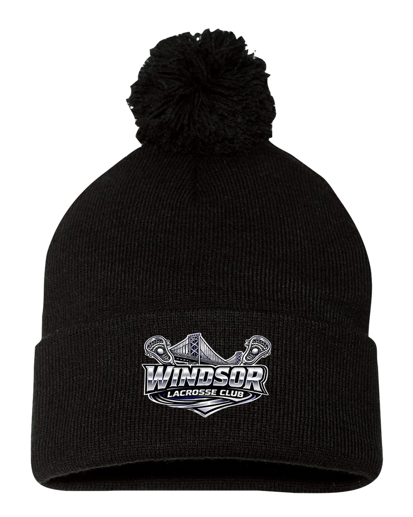 Windsor Lacrosse Club Pom-Pom Cuffed Beanie with Embroidered Logo