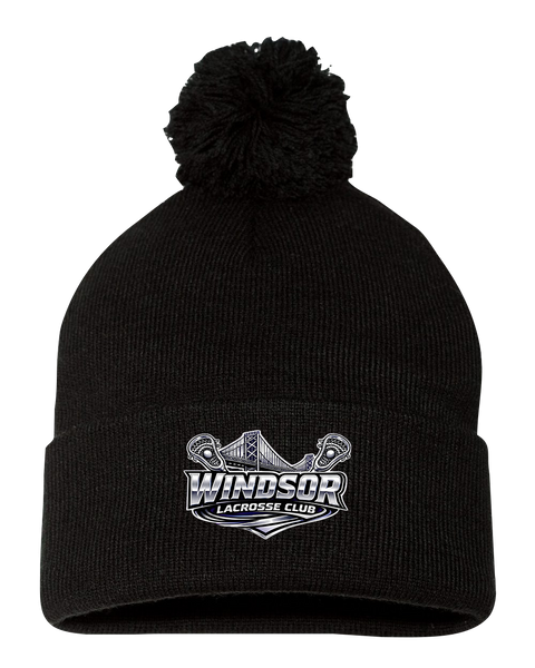 Windsor Lacrosse Club Pom-Pom Cuffed Beanie with Embroidered Logo
