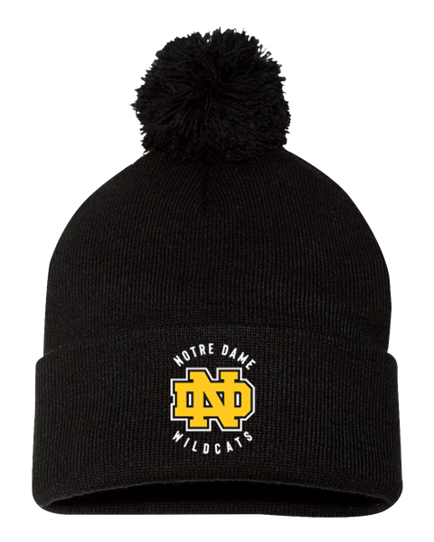 Wildcats Pom-Pom Cuffed Beanie with Embroidered Logo