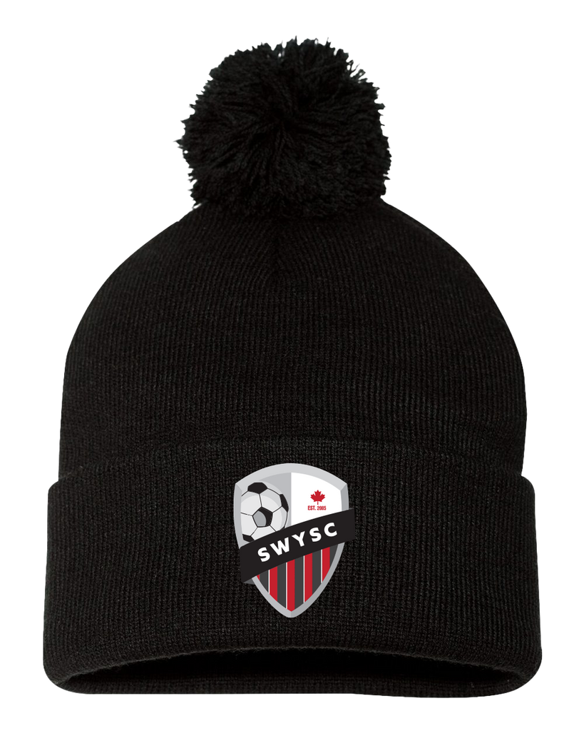 SWYSC Pom-Pom Cuffed Beanie with Embroidered Logo