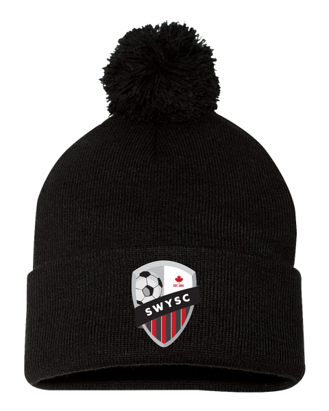 SWYSC Pom-Pom Cuffed Beanie with Embroidered Logo