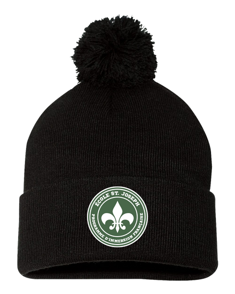 St. Joseph Pom-Pom Cuffed Beanie with Embroidered Logo