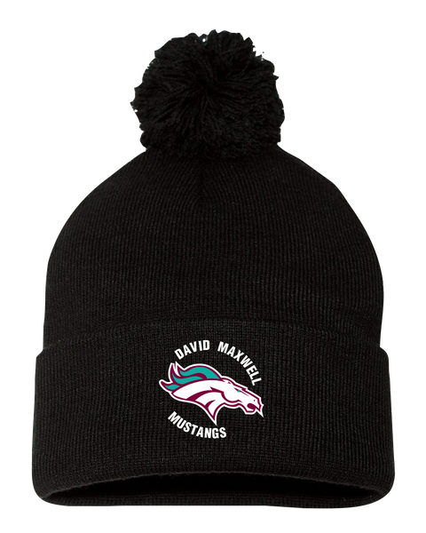 Mustangs Pom-Pom Cuffed Beanie with Embroidered Logo