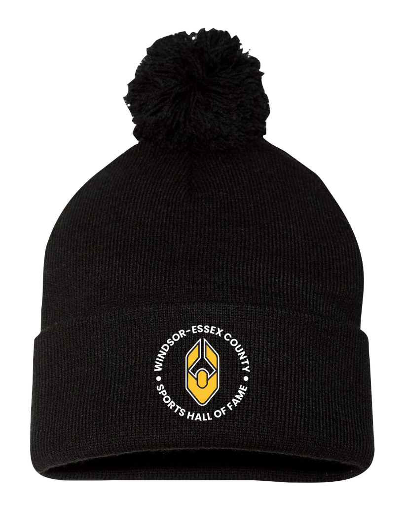 Windsor Essex County Sports Hall of Fame Pom-Pom Cuffed Beanie with Embroidered Logo