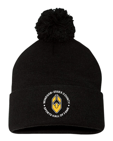 Windsor Essex County Sports Hall of Fame Pom-Pom Cuffed Beanie with Embroidered Logo