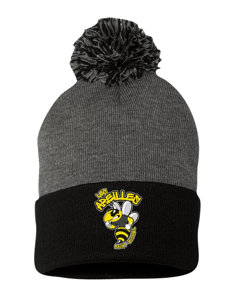Les Abeilles Saint-Michel Pom-Pom Cuffed Beanie with Embroidered Logo