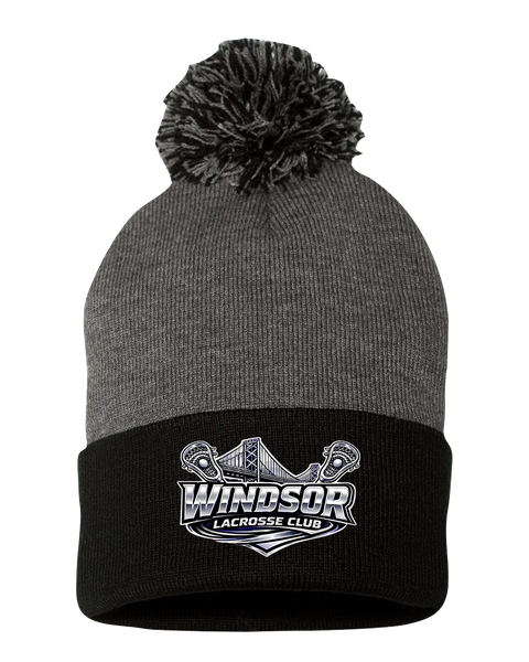 Windsor Lacrosse Club Pom-Pom Cuffed Beanie with Embroidered Logo