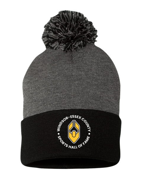 Windsor Essex County Sports Hall of Fame Pom-Pom Cuffed Beanie with Embroidered Logo