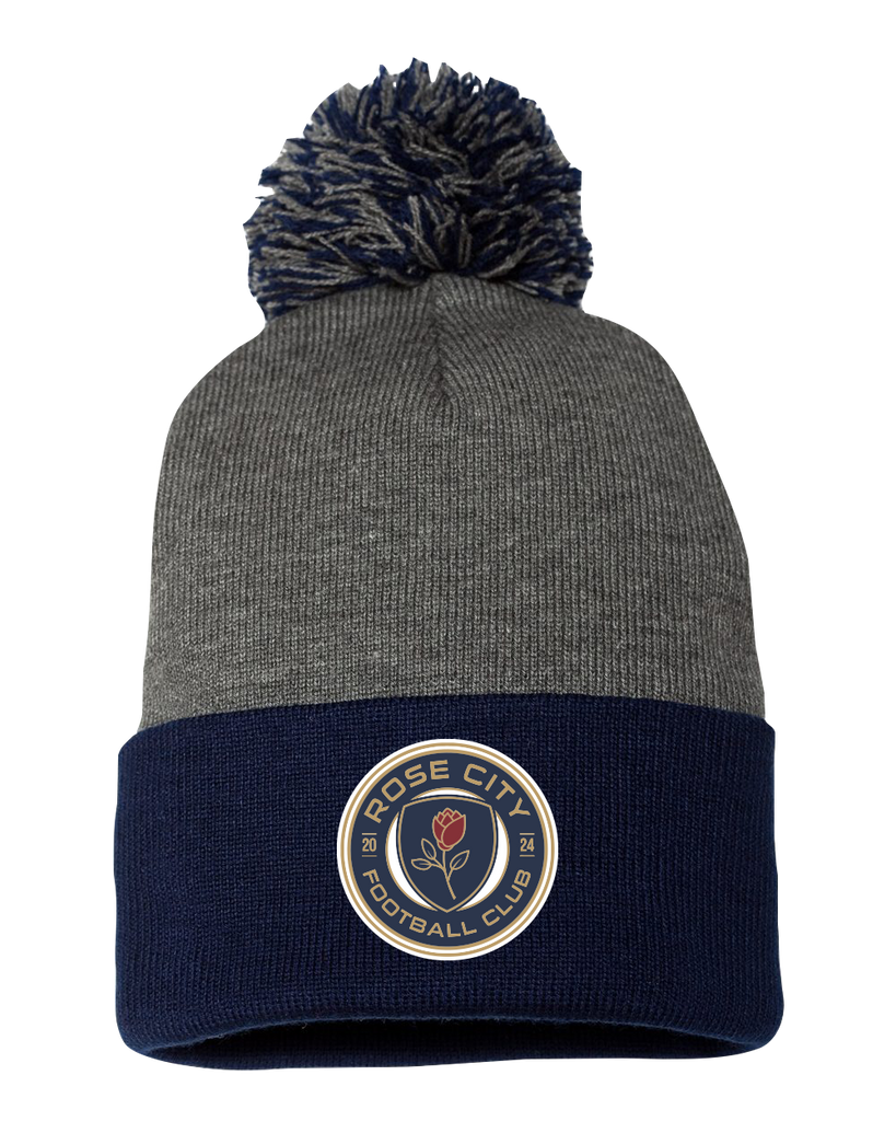 Rose City Football Club Pom-Pom Cuffed Beanie with Embroidered Logo