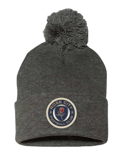 Rose City Football Club Pom-Pom Cuffed Beanie with Embroidered Logo
