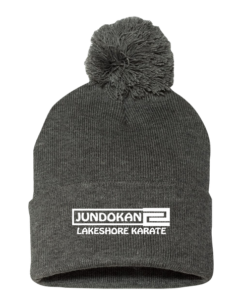 Lakeshore Karate Pom-Pom Cuffed Beanie with Embroidered Logo