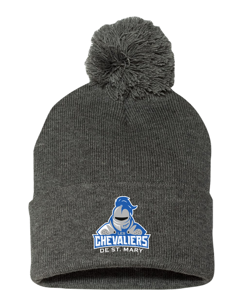 Les Chevaliers De St. Mary Pom-Pom Cuffed Beanie with Embroidered Logo