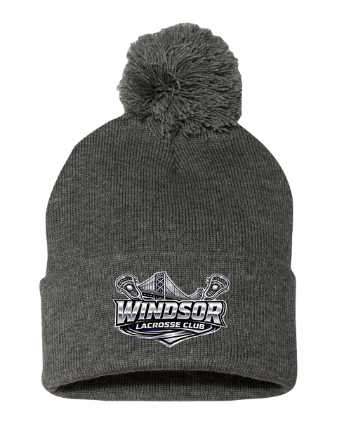 Windsor Lacrosse Club Pom-Pom Cuffed Beanie with Embroidered Logo