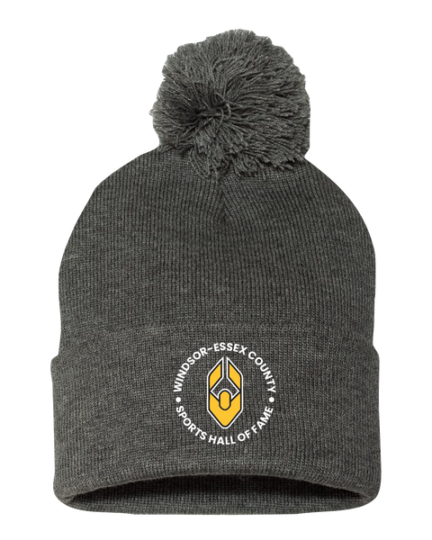 Windsor Essex County Sports Hall of Fame Pom-Pom Cuffed Beanie with Embroidered Logo