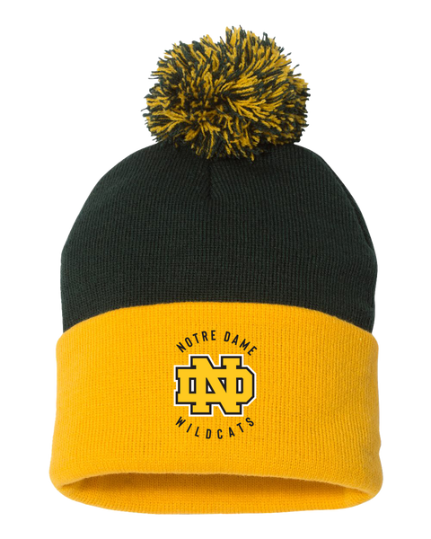 Wildcats Pom-Pom Cuffed Beanie with Embroidered Logo