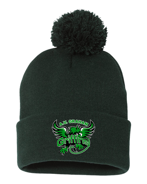 Griffins Pom-Pom Cuffed Beanie with Embroidered Logo