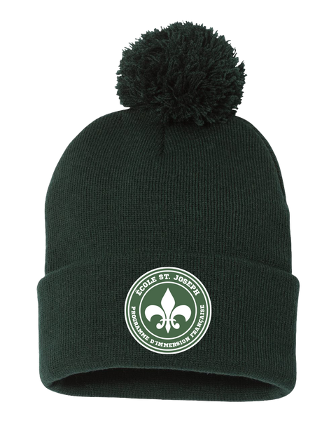 St. Joseph Pom-Pom Cuffed Beanie with Embroidered Logo