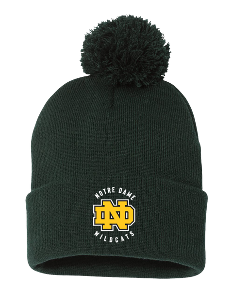 Wildcats Pom-Pom Cuffed Beanie with Embroidered Logo