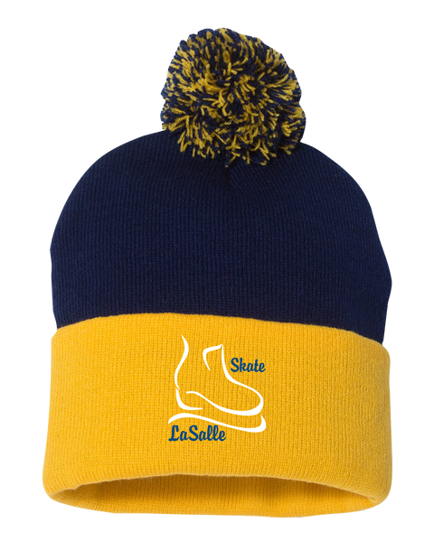Skate LaSalle Pom-Pom Cuffed Beanie with Embroidered Logo