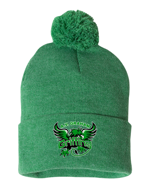 Griffins Pom-Pom Cuffed Beanie with Embroidered Logo