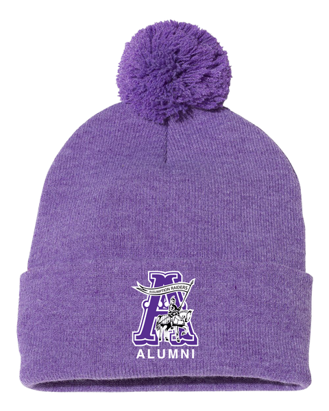 "Assumption Raiders 'A' Alumni" Pom-Pom Cuffed Beanie with Embroidered Logo