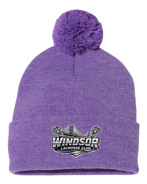 Windsor Lacrosse Club Pom-Pom Cuffed Beanie with Embroidered Logo