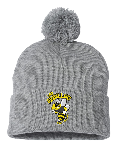 Les Abeilles Saint-Michel Pom-Pom Cuffed Beanie with Embroidered Logo