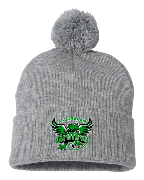 Griffins Pom-Pom Cuffed Beanie with Embroidered Logo