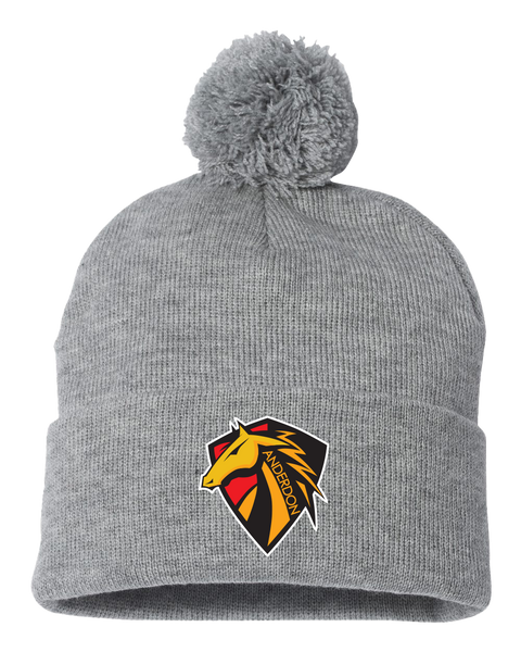 Anderdon Pom-Pom Cuffed Beanie with Embroidered Logo