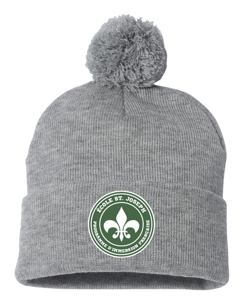 St. Joseph Pom-Pom Cuffed Beanie with Embroidered Logo