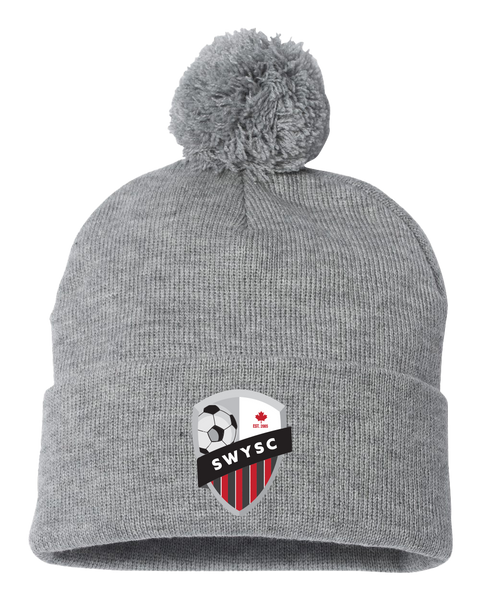 SWYSC Pom-Pom Cuffed Beanie with Embroidered Logo
