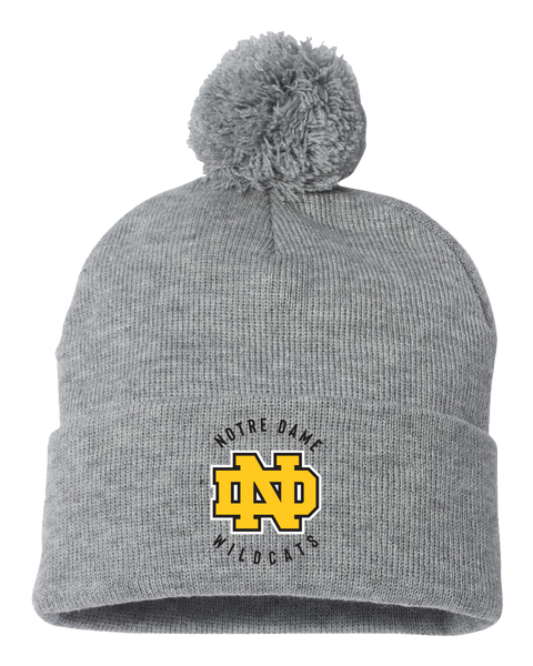 Wildcats Pom-Pom Cuffed Beanie with Embroidered Logo