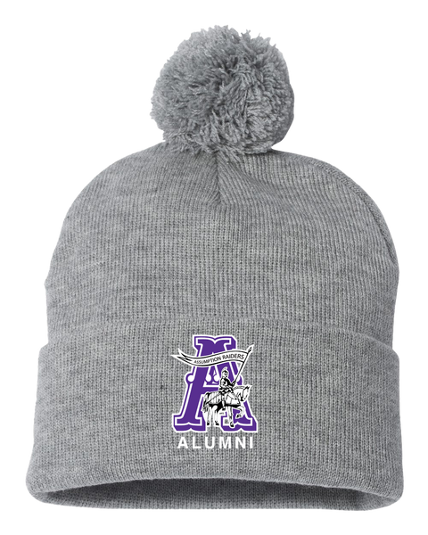 "Assumption Raiders 'A' Alumni" Pom-Pom Cuffed Beanie with Embroidered Logo