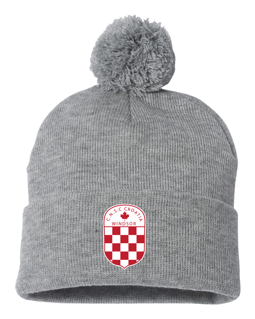 WINCRO Pom-Pom Cuffed Beanie with Embroidered Logo
