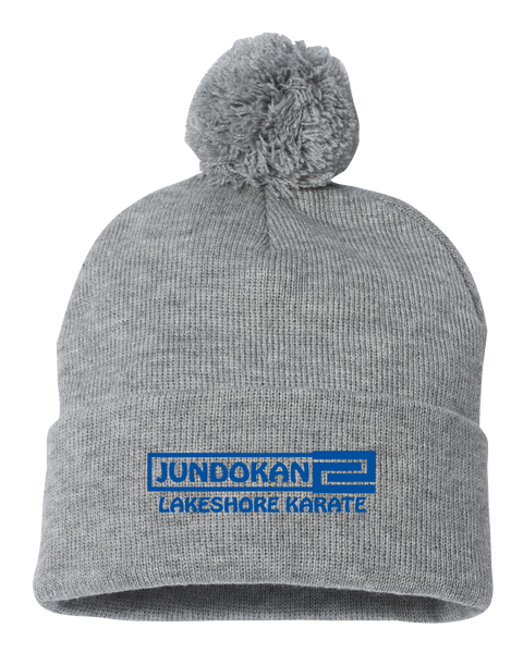Lakeshore Karate Pom-Pom Cuffed Beanie with Embroidered Logo