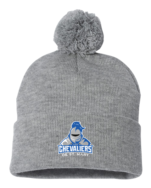 Les Chevaliers De St. Mary Pom-Pom Cuffed Beanie with Embroidered Logo