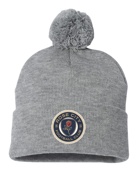 Rose City Football Club Pom-Pom Cuffed Beanie with Embroidered Logo