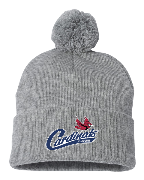 J.L. Dunn Pom-Pom Cuffed Beanie with Embroidered Logo