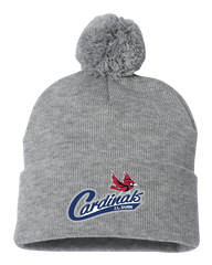 J.L. Dunn Pom-Pom Cuffed Beanie with Embroidered Logo