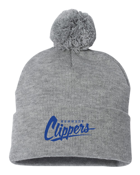 Kennedy Clippers Pom-Pom Cuffed Beanie with Embroidered Logo