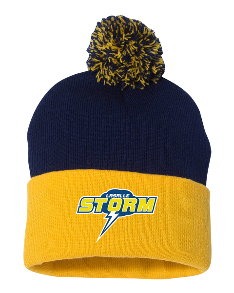 Storm Pom-Pom Cuffed Beanie with Embroidered Logo ONE SIZE