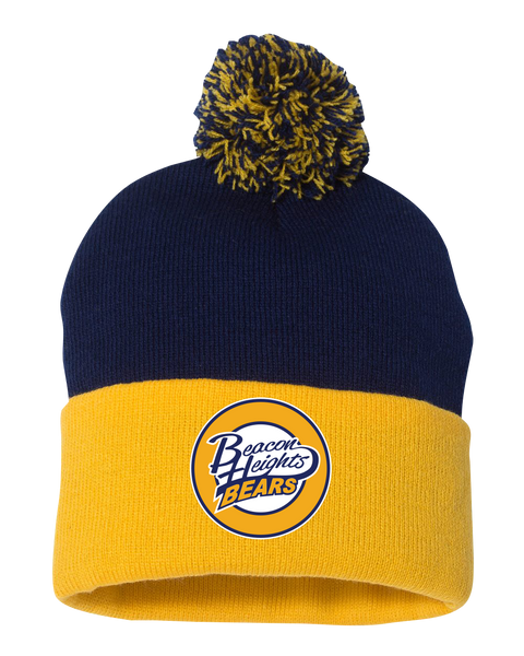 Beacon Heights Pom-Pom Cuffed Beanie with Embroidered Logo
