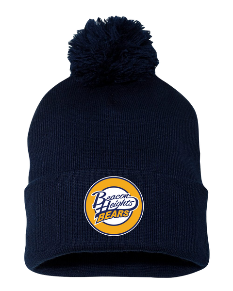 Beacon Heights Pom-Pom Cuffed Beanie with Embroidered Logo