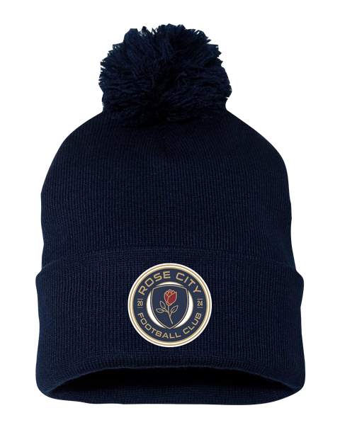 Rose City Football Club Pom-Pom Cuffed Beanie with Embroidered Logo