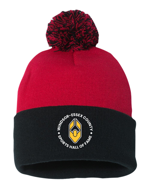 Windsor Essex County Sports Hall of Fame Pom-Pom Cuffed Beanie with Embroidered Logo