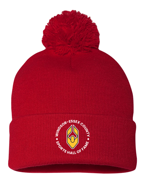 Windsor Essex County Sports Hall of Fame Pom-Pom Cuffed Beanie with Embroidered Logo