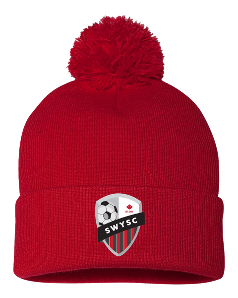 SWYSC Pom-Pom Cuffed Beanie with Embroidered Logo
