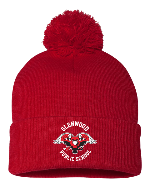 Glenwood Pom-Pom Cuffed Beanie with Embroidered Logo