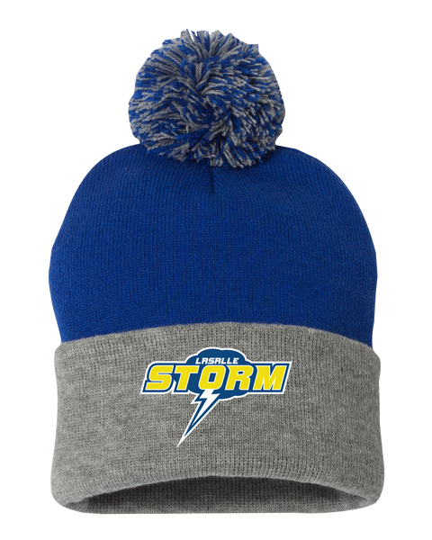 Storm Pom-Pom Cuffed Beanie with Embroidered Logo ONE SIZE